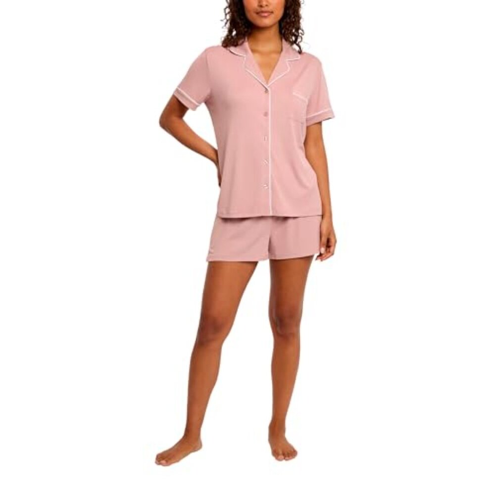 Ribbed Button Down Pajama Set Soft Comfortable Lo… - image 2
